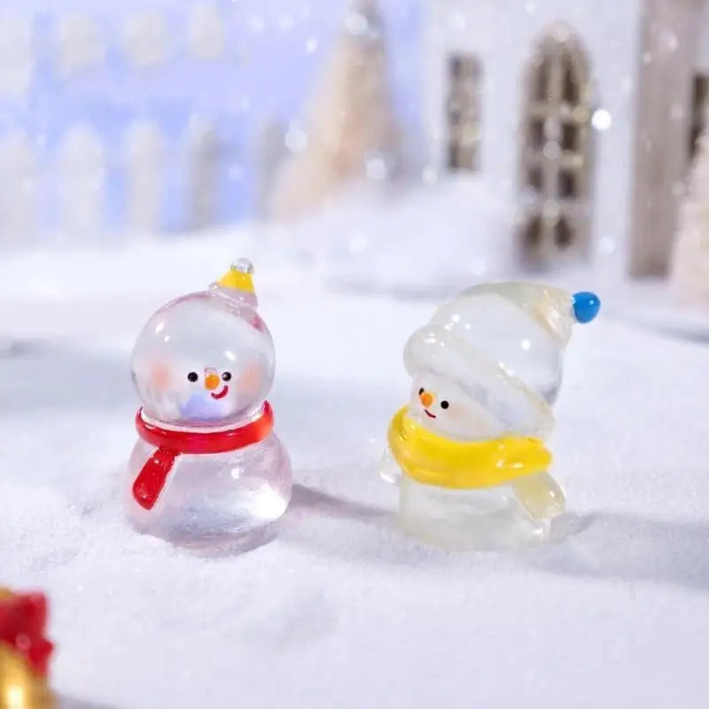 Mini Translucent Resin Christmas Figurines – Snowman & Tree Christmas Resin Figurine SPOT