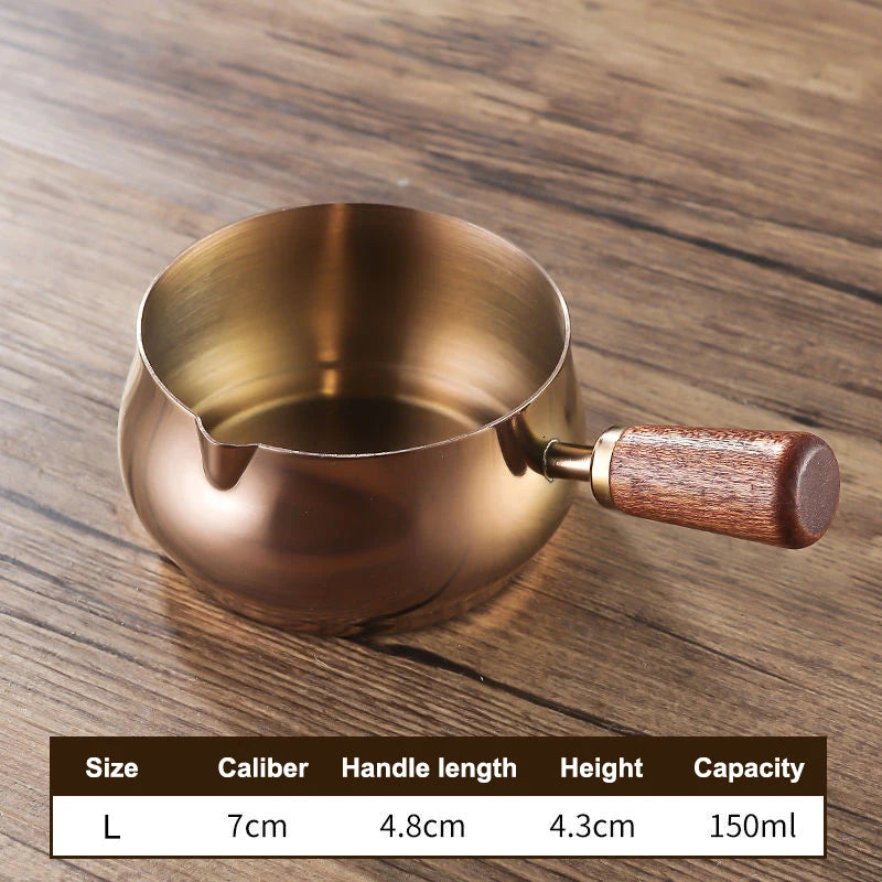 Stainless Steel Sauce Cup with Wooden Handle – Dipping Saucer Sauce Dipping Cup SPOT 9