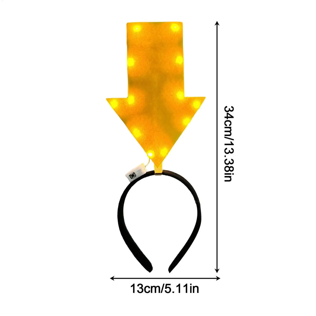 LED Arrow Light-Up Headband | Glowing Party Hair Accessory LED Party Headband SPOT