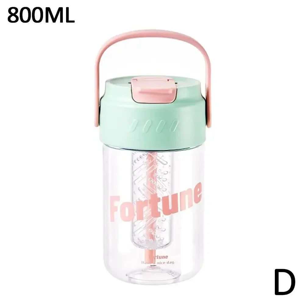 Portable Sports Water Bottle 600ml/800ml – Straw Lid, Eco-Safe Sports Water Bottle SPOT green 800ml 600ml-800ml