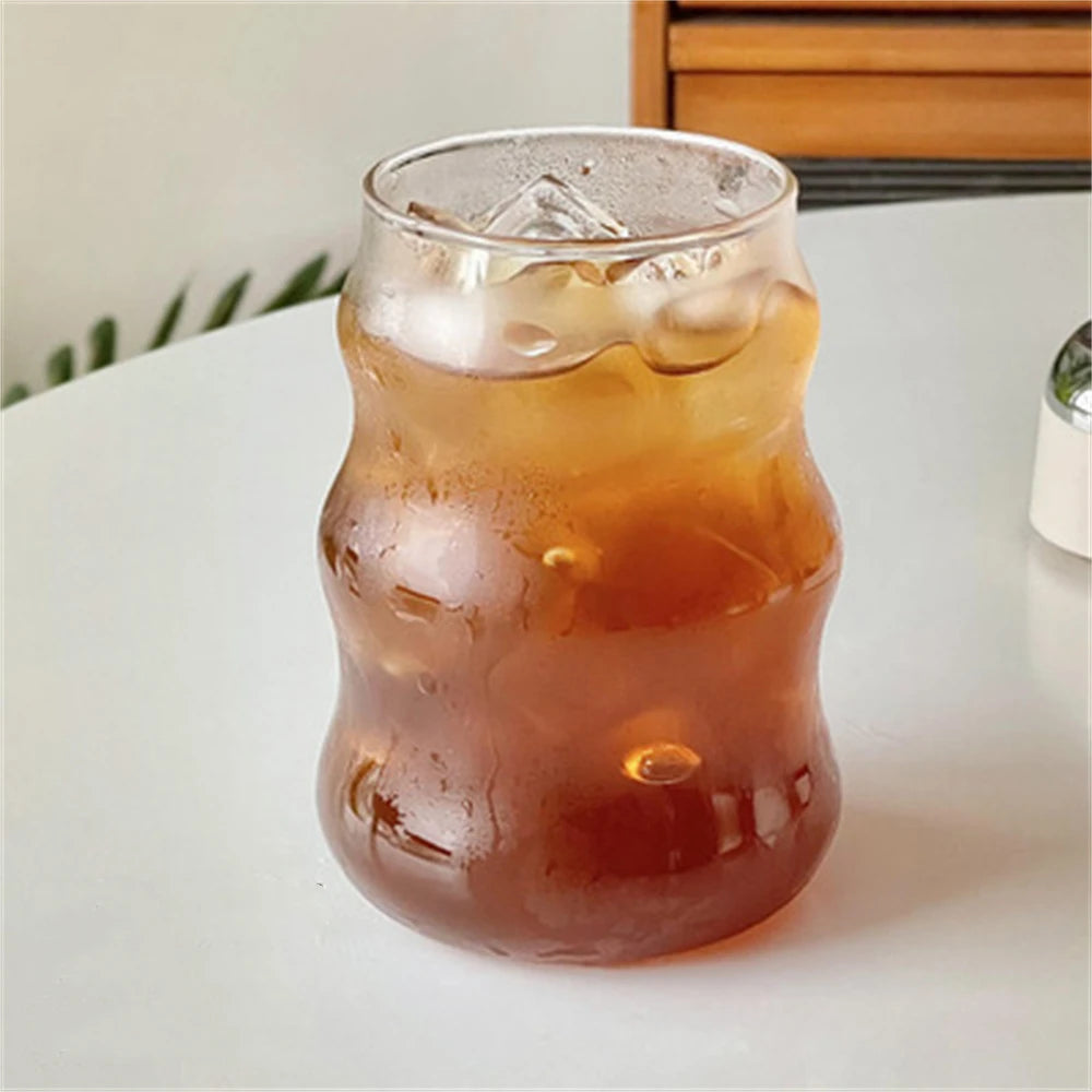 530ml Striped Glass Tumbler – Heat-Resistant Drinkware Glass Tumbler SPOT B 530ml