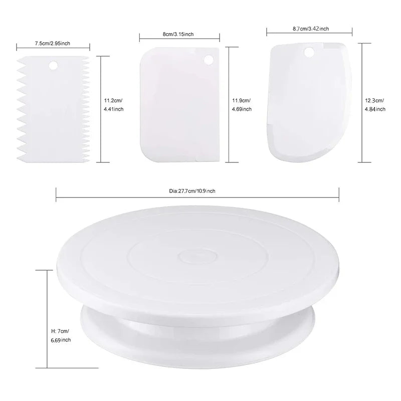 Cake Decorating Kit – Turntable, Icing Smoother & Leveler Cake Decorating Kit SPOT