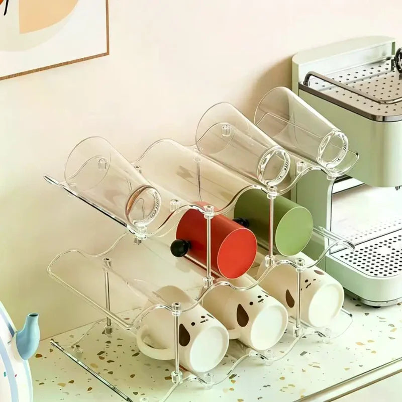 Stackable Wave Cup Drying Rack – Colorful Mug Organizer Cup Drying Rack SPOT