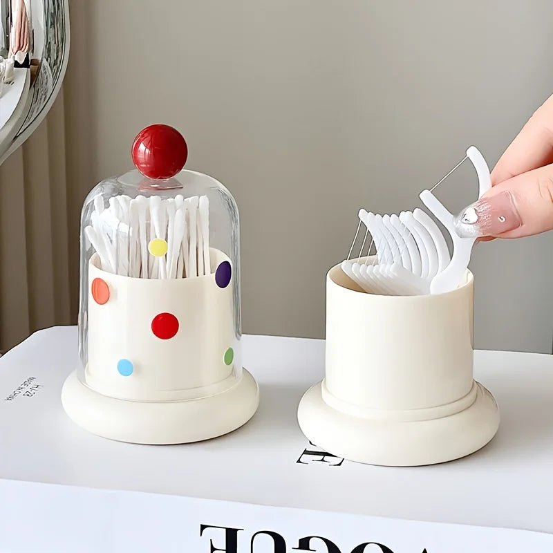 Polka Dot Bathroom Storage Box with Dustproof Dome Cover Bathroom Storage Box SPOT