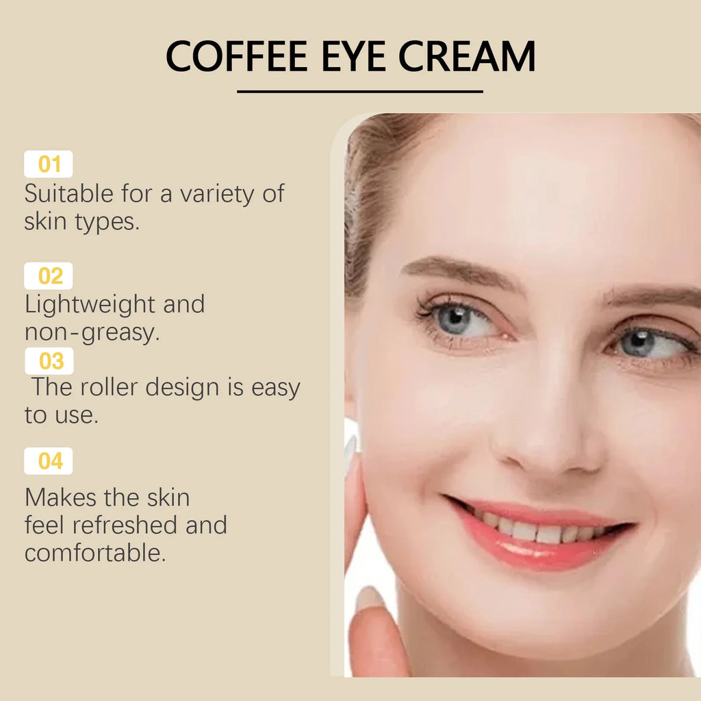 Coffee Eye Cream Roller, Mask & Serum Set – Dark Circle Care Eye Care Set SPOT
