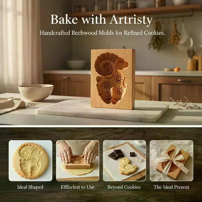 3D Animal Wooden Cookie Molds – DIY Carved Biscuit Cutters Wooden Cookie Mold SPOT
