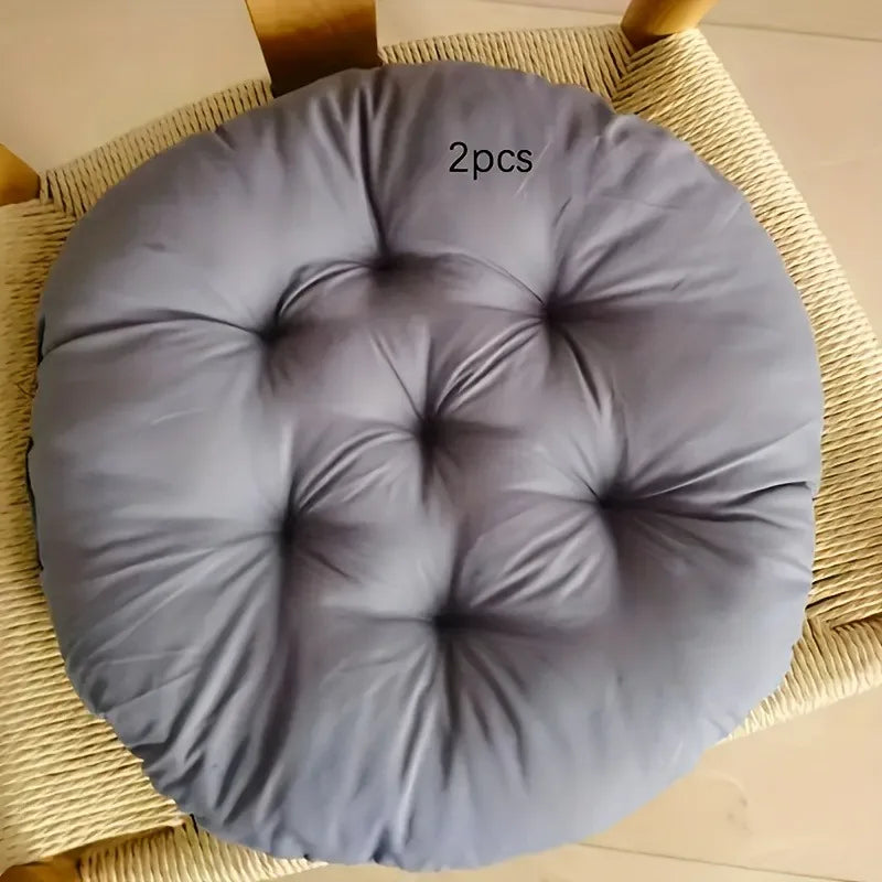 Thickened Round Chair Cushions 2-Pack – All-Season Seat Pads Chair Seat Cushions SPOT DARK GRAY