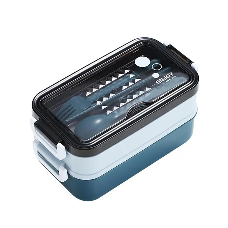 Double Layer Japanese Bento Box – Leak-Proof Lunch Container Bento Lunch Box SPOT Blue