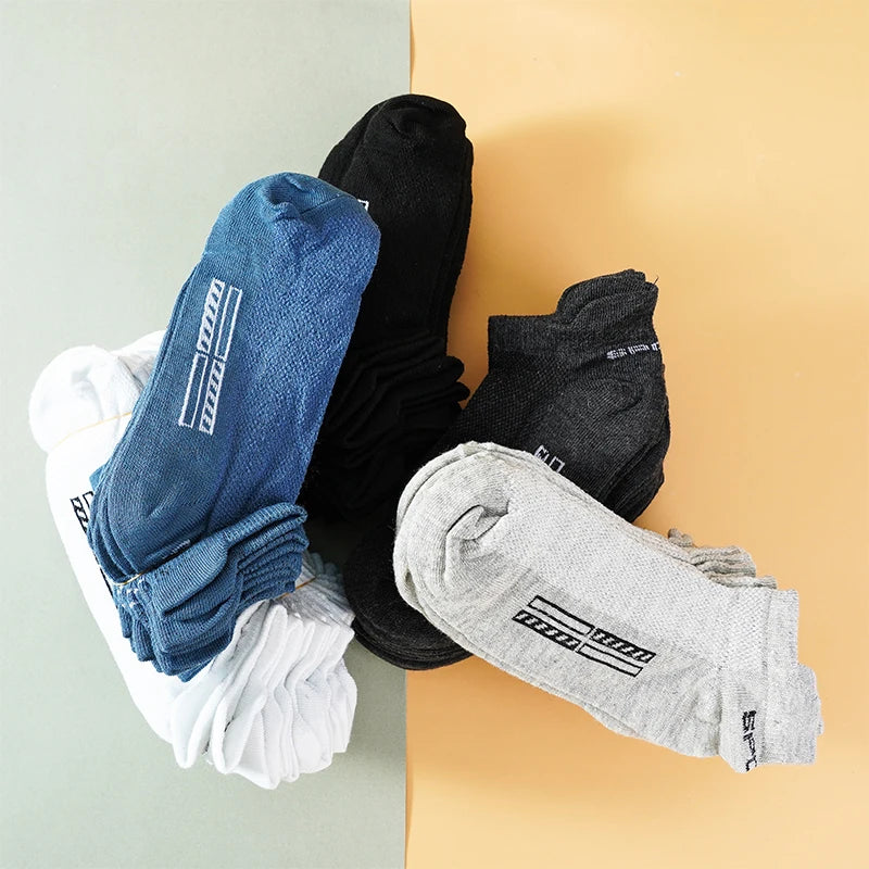 10-Pack Men's Breathable Mesh Ankle Socks – Low Cut Athletic Men's Ankle Socks SPOT