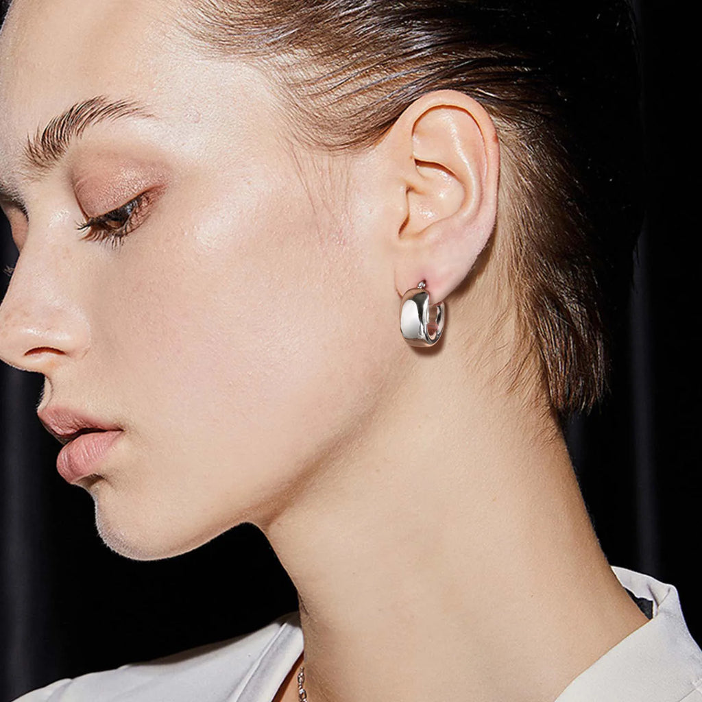 Meaeguet Tube Huggie Hoop Earrings – Stainless Steel Hoops Huggie Hoop Earrings SPOT