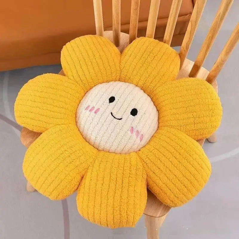 Flower Plush Seat Cushion – Soft, Washable & Non-Slip Pad Seat Cushion SPOT Yellow
