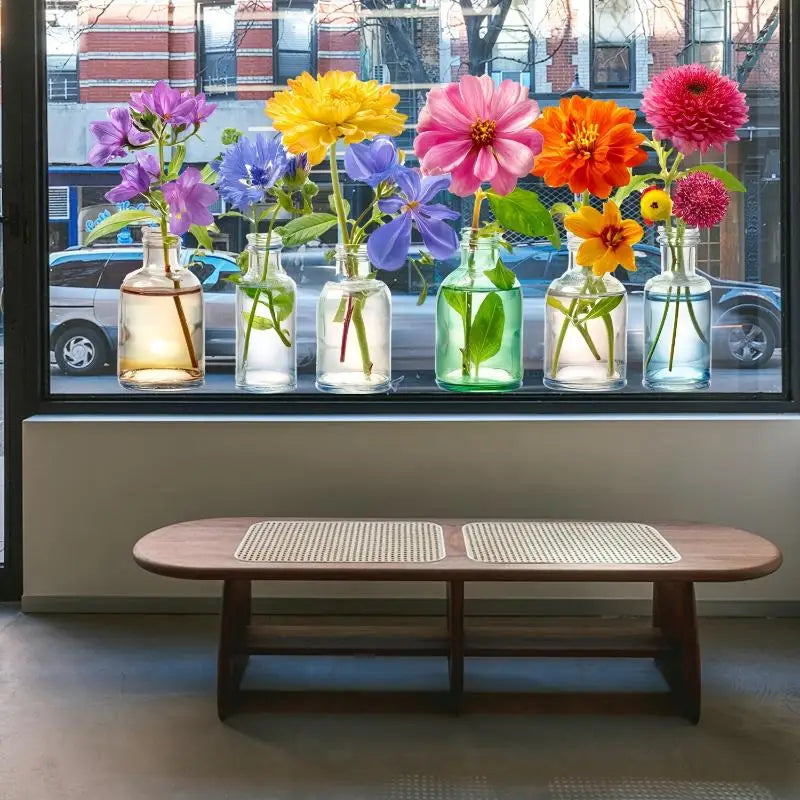 Wildflower Static Cling Window Stickers – No-Adhesive PVC Decals Window Cling Decals SPOT
