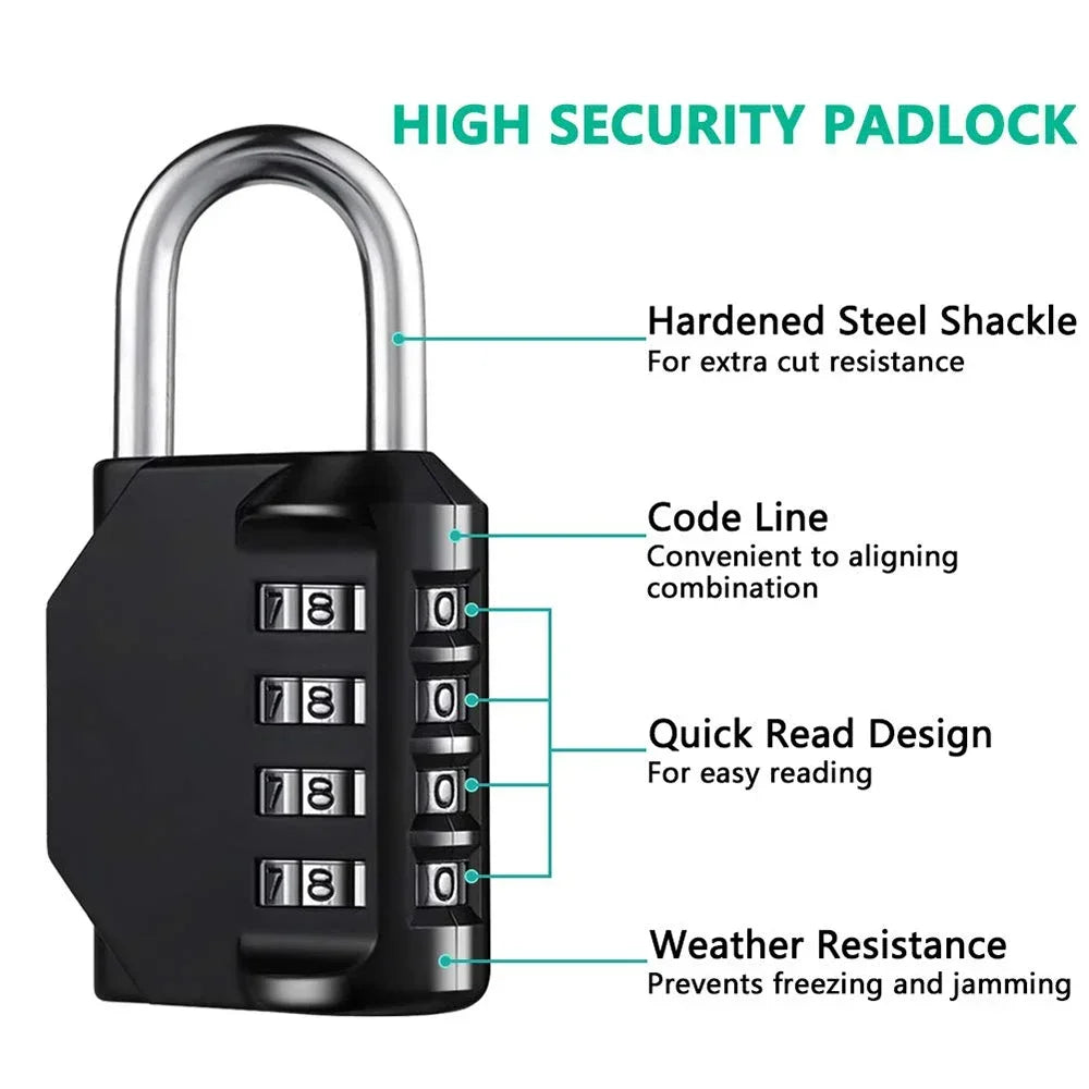 Resettable 4-Digit Combination Padlock – Waterproof Heavy Duty Combination Padlock SPOT