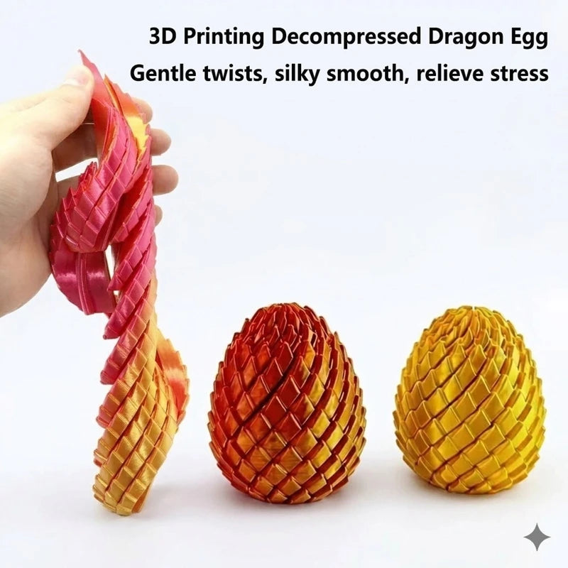 3D Printed Dragon Egg Fidget Toy – Twisted Spiral Sensory Desk Toy Fidget Sensory Toy SPOT
