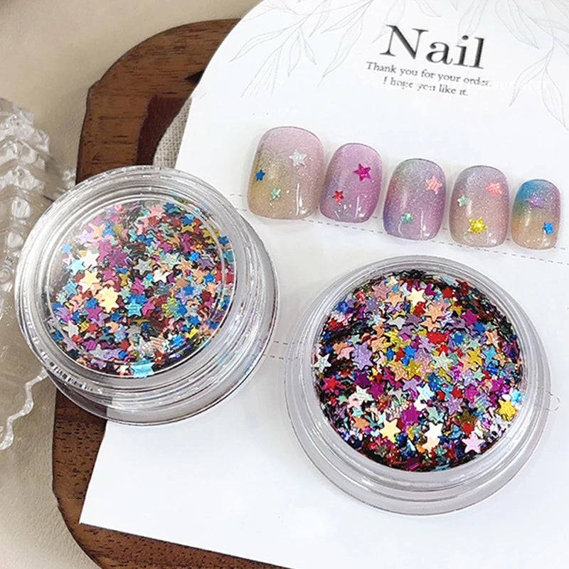Star Nail Art Glitter Sequins & Paillette Flakes – 1 Box Nail Art Sequins SPOT