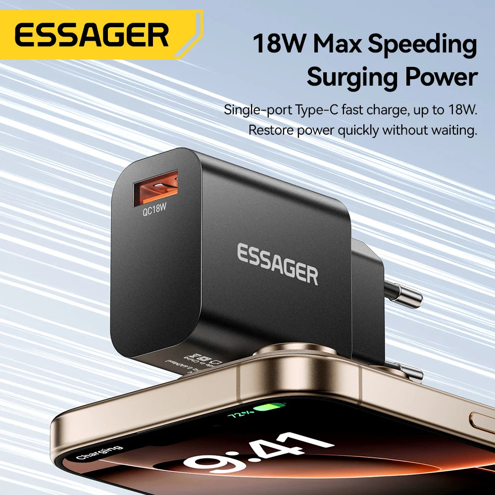 Essager 18W QC 3.0 USB-A Fast Wall Charger – Multi-Device USB Wall Charger SPOT