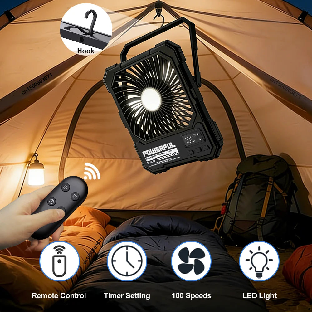 20000mAh Rechargeable Camping Fan – Desk, Ceiling & Portable Portable Camping Fan SPOT