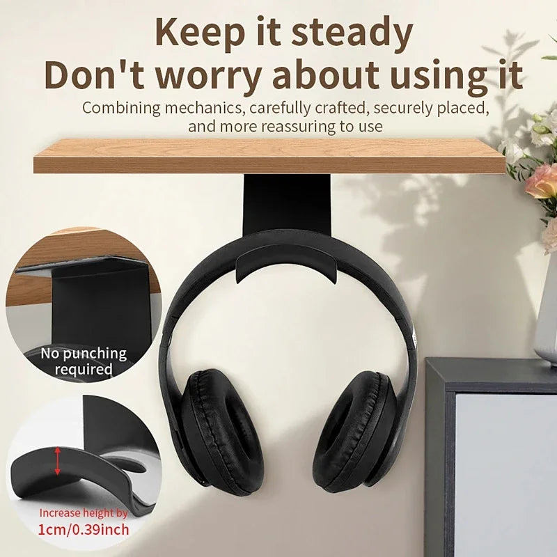 Adhesive Headphone Stand – Wall Mount & Under-Desk Hanger Headphone Stand SPOT
