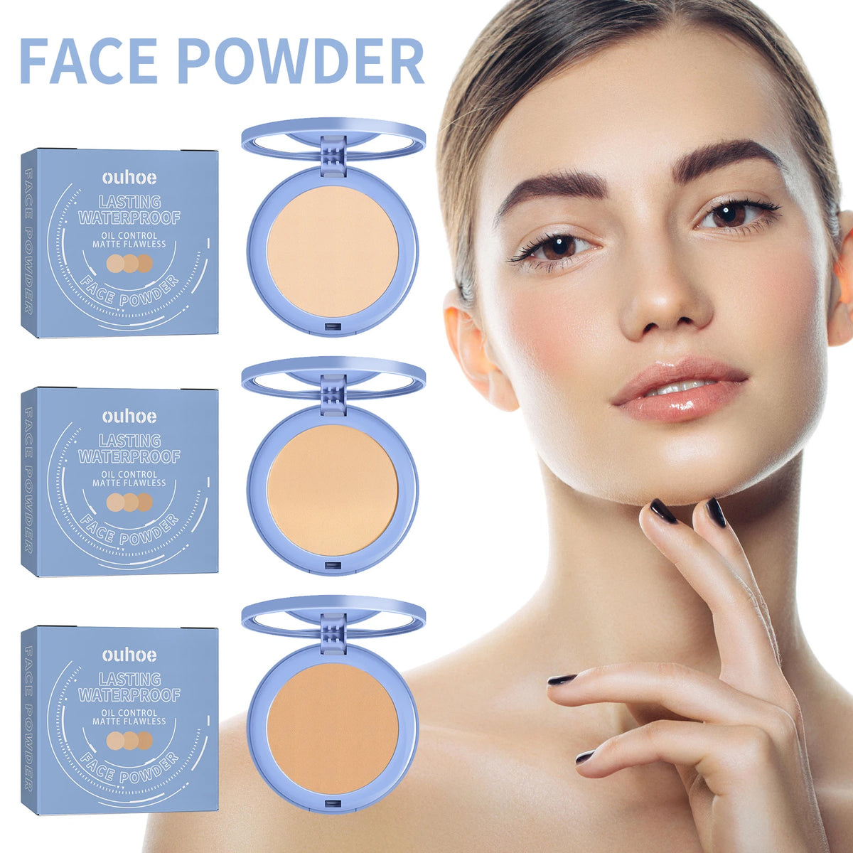 Matte Pressed Setting Powder – Oil Control & Full Coverage | Ouhoe Face Setting Powder SPOT