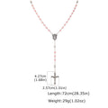 Pink Pearl Rosary Necklace – Virgin Mary Cross Catholic Gift Religious Pendant Necklace SPOT NC-2896S
