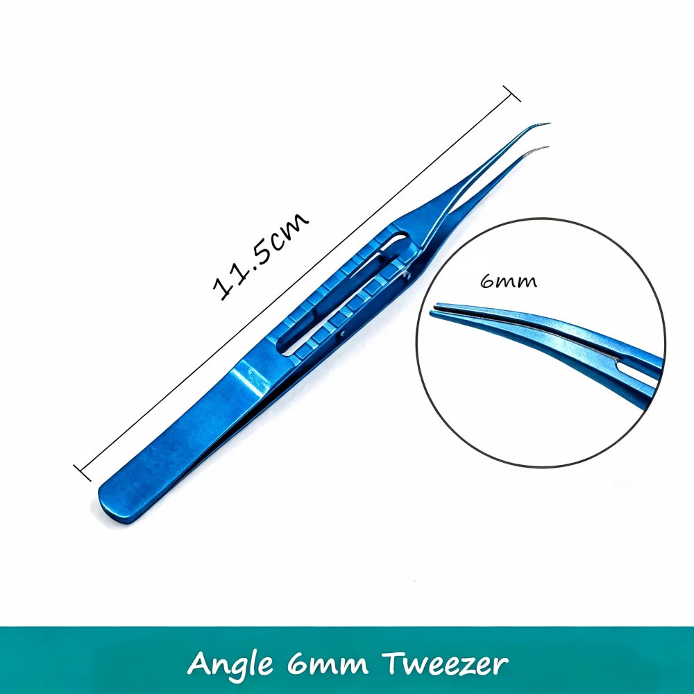 Titanium FUE Hair Transplant Forceps – Straight & Angled 6/8mm Hair Transplant Forceps SPOT Angle 6mm 10pcs