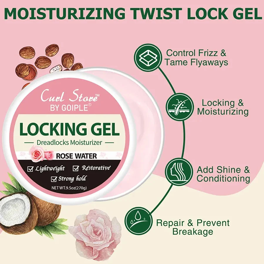 GOIPLE Rose Water Locking Gel – Strong Hold Dreadlocks & Braids Hair Locking Gel SPOT