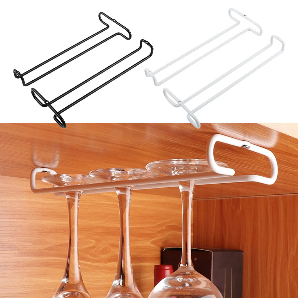 Under Cabinet Wine Glass Holder – 2-Pack Stemware Rack Wine Glass Rack SPOT
