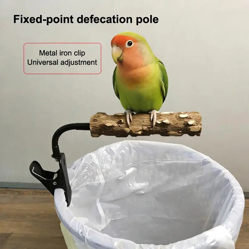 Clip-On Wooden Parrot Perch – Bird Potty Training Stand Bird Training Perch SPOT