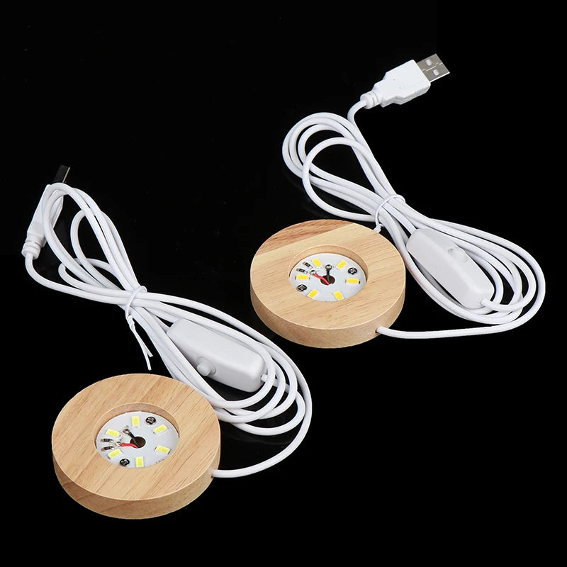 Wood LED USB Light Base – Crystal & Art Display Stand LED Display Stand SPOT