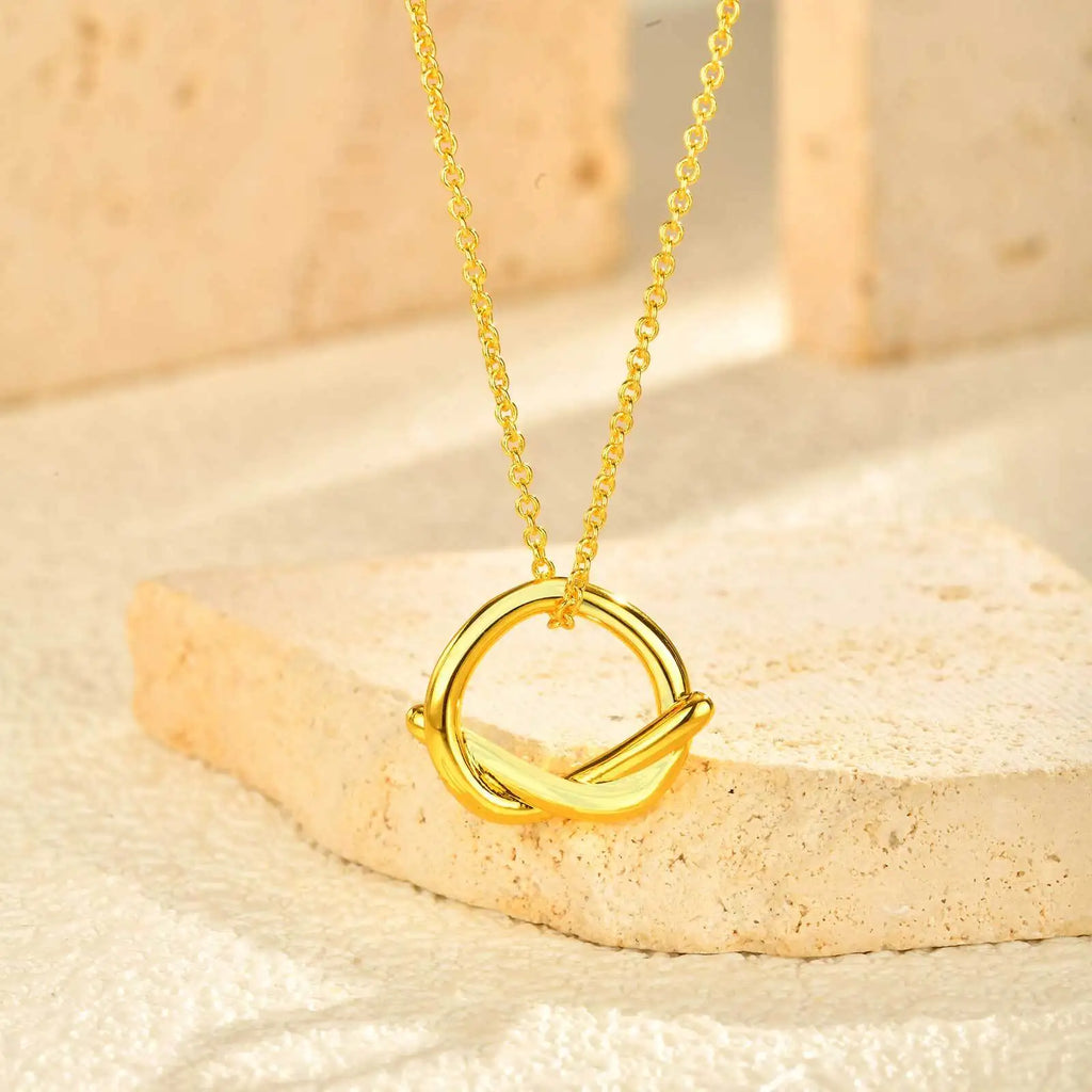 Minimalist Hollow Knot Pendant Necklace – Gold Women's Jewelry Pendant Necklace SPOT