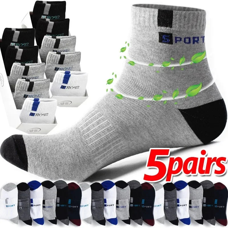 5-Pack Men's Bamboo Cotton Breathable Socks | EU 39–45 Men's Socks SPOT