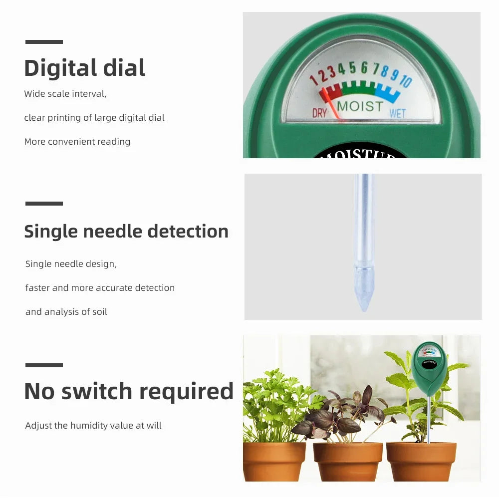 Soil Moisture Meter – No-Battery Water Level Tester for Plants Soil Moisture Meter SPOT