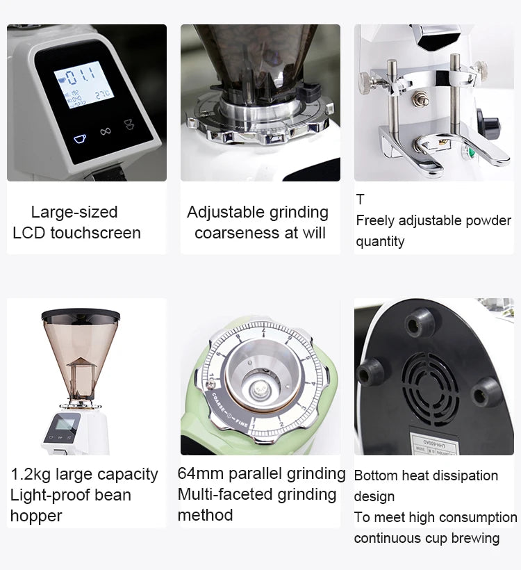 64mm Flat Burr Commercial Coffee Grinder | Espresso Electric Burr Coffee Grinder SPOT