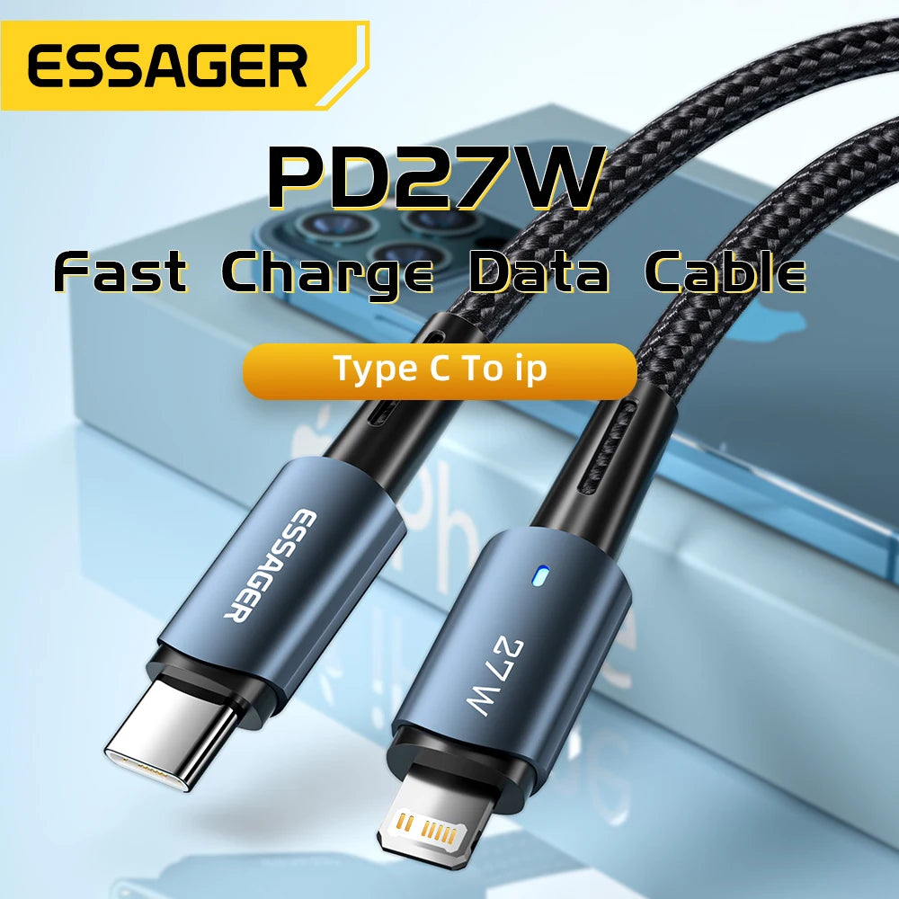 Essager USB-C to Lightning Cable – 20W Fast Charging 0.5–3m USB Charging Cable SPOT