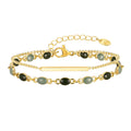 Vintage Double Layer Green Enamel Bracelet – 18K Gold Plated Fashion Bracelet SPOT Default Title