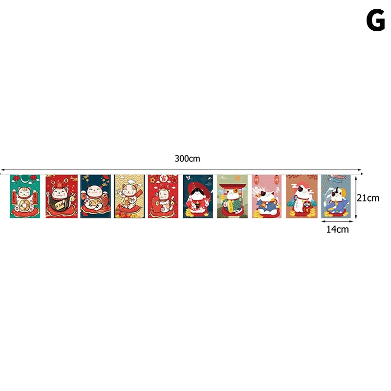 Japanese Lucky Cat Bunting Banner – Party & Restaurant Decor Party Bunting Banner SPOT G