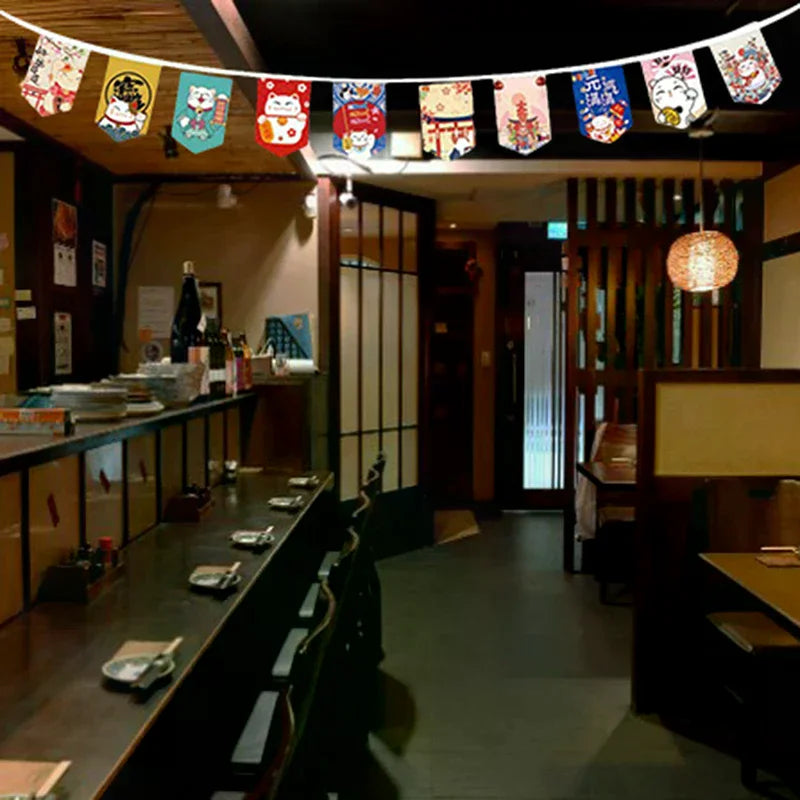 Japanese Lucky Cat Bunting Banner – Party & Restaurant Decor Party Bunting Banner SPOT