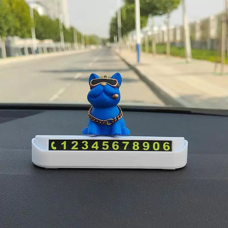 Bulldog Temporary Parking Card – Funny Car Dashboard Decor Car Dashboard Decor SPOT
