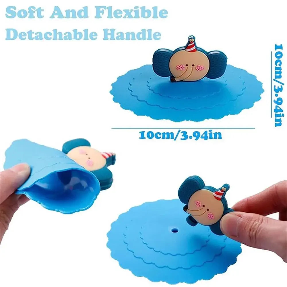 3-Pack Silicone Cup Lids 10cm – Reusable Cartoon Mug Covers Silicone Cup Lids SPOT