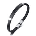 Custom Leather Bracelet – Personalized Engraved Adjustable Cuff Custom Leather Bracelet SPOT black No need Engrave