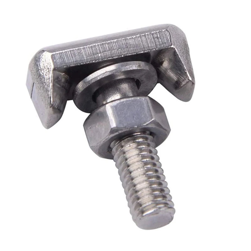 Stainless Steel M6 T-Bolt Battery Terminal Connector Battery Terminal Connector SPOT Silver