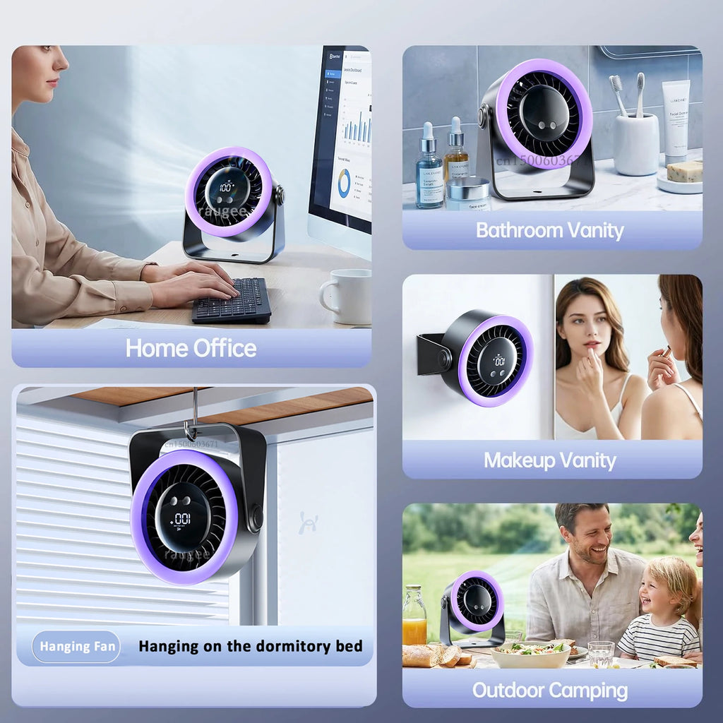 Portable USB Rechargeable Desk Fan – Wall & Table Air Circulator Portable Desk Fan SPOT