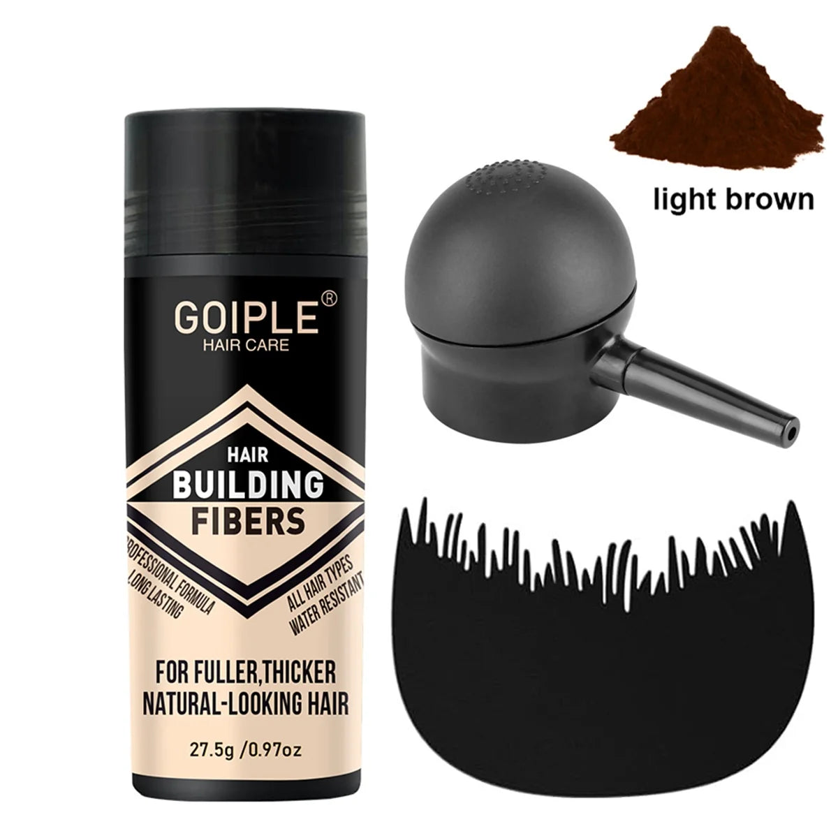 Goiple Hair Building Fibers Powder – Waterproof, Unisex 27.5g Hair Building Fibers SPOT light-brown-3pcs