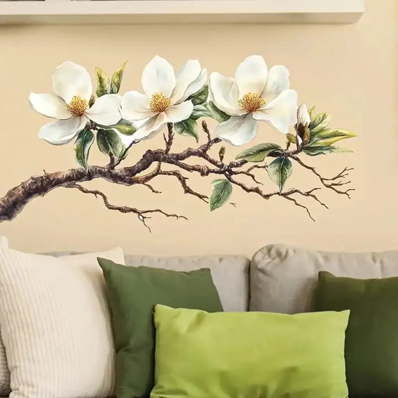 White Magnolia Wall Decal – Removable Flower Sticker Wall Decal Sticker SPOT Default Title
