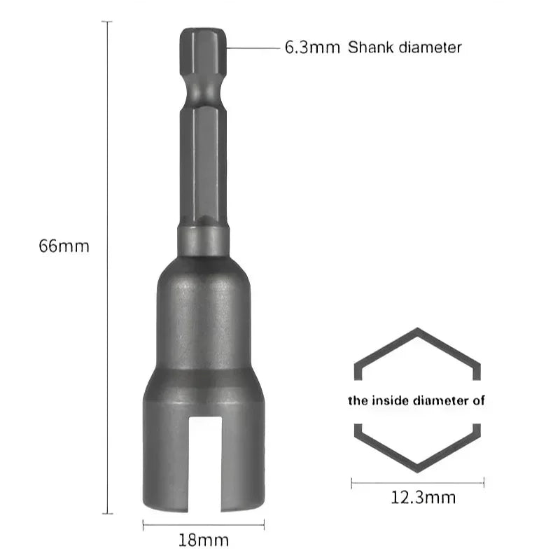 1/2" Wing Nut Driver – 6.35mm Hex Shank Socket Adapter for Drills Socket Adapter SPOT