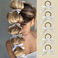 5-Pack Black Bow Hair Ties – Elastic Scrunchies for Women Hair Ties Scrunchies SPOT White