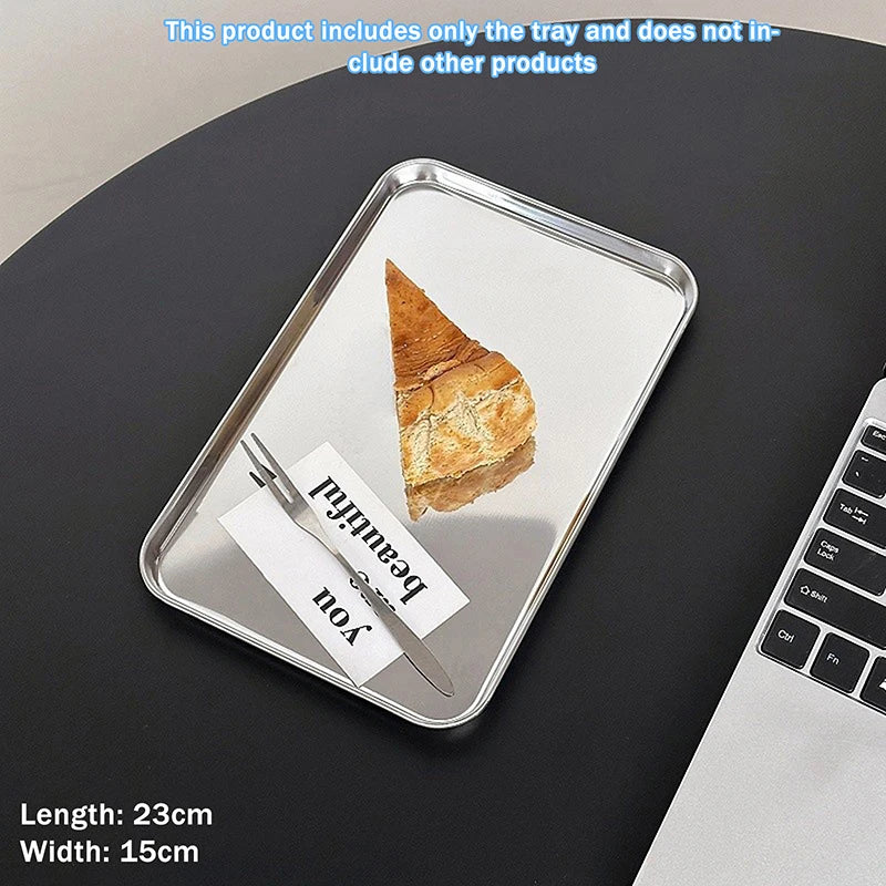 Nordic Stainless Steel Rectangular Dessert & Cake Tray Dessert Serving Tray SPOT 1