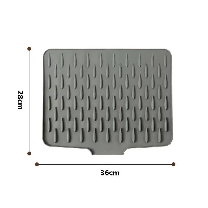 Silicone Dish Drying Mat – BPA-Free Non-Slip Sink Drain Pad Dish Drying Mat SPOT Gray M