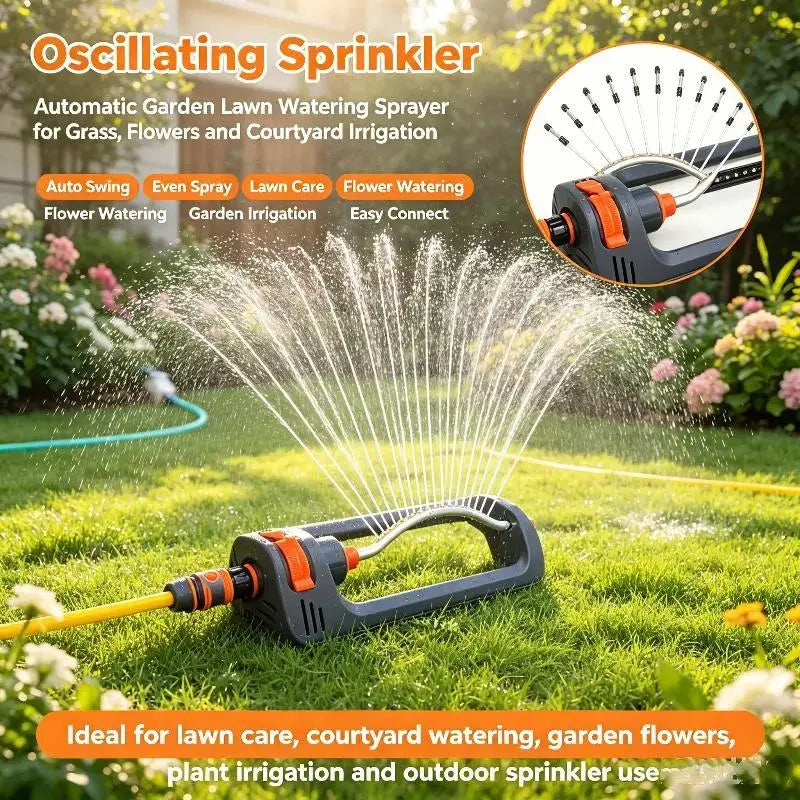 19-Nozzle Oscillating Lawn Sprinkler – Adjustable 0–180° Swing Oscillating Lawn Sprinkler SPOT