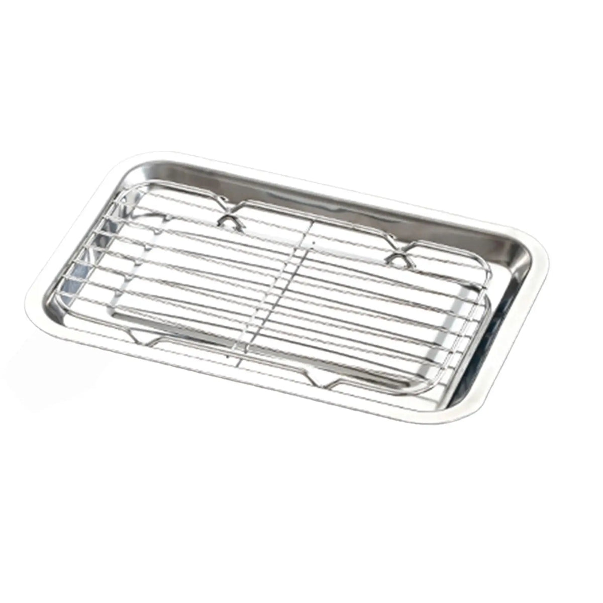 Stainless Steel Oil Draining Tray with Mesh Rack | Fried Food Oil Draining Tray SPOT Default Title